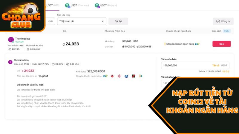 Hướng Dẫn Hình Thức Nạp - Rút Qua Coin12 Trên Choangclub 3 Ưu điểm của nạp - rút qua Coin12